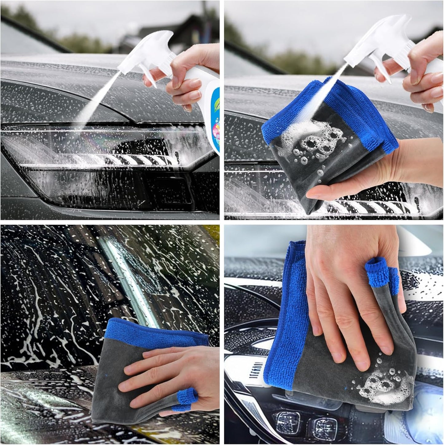 2-Pack Clay Towel for Auto Detailing – 12" x 12" Microfiber Clay Cloths for Car Wash, Drying & Decontamination | Reusable, Lightweight, Covers Large Areas