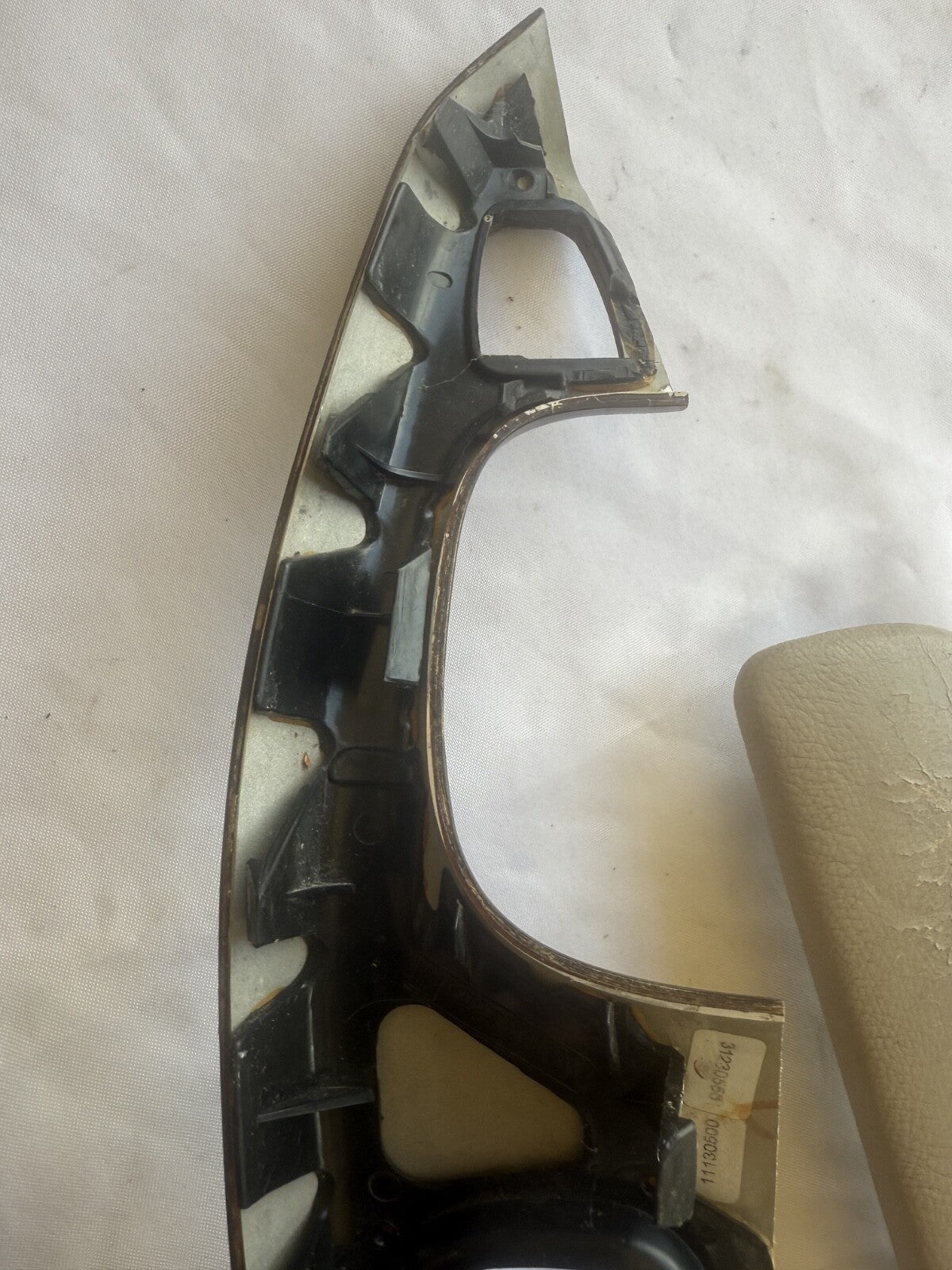 BMW OEW E46 Coupe Driver Side Arm Rest Wood Grain Beige