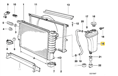 OEM BMW E36 Z3 E39 E38 Coolant Expansion Tank No Cap 17111723520