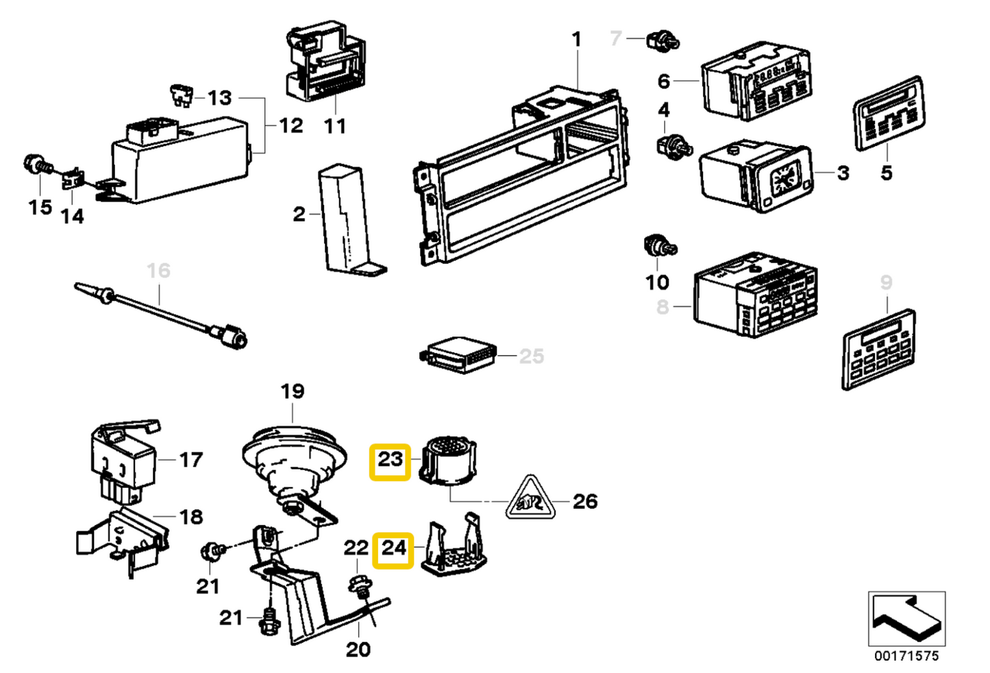 BMW E46 E34 E32 E31 X3 Z4 Z8 Gong with Holder OEM 65818360995